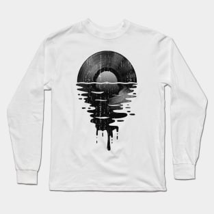 Cool Music Vinyl Retro Vintage Grey Long Sleeve T-Shirt